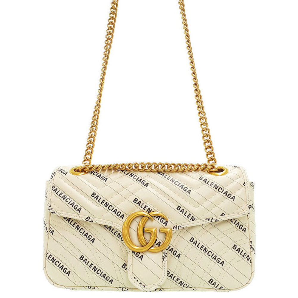 Gucci & Balenciaga GG Marmont The Hacker Project Small Bag Chain Ivory